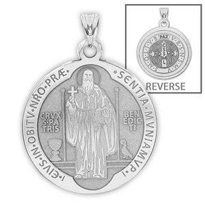 Saint Benedict Round Religious Medal "EXCLUSIVE"