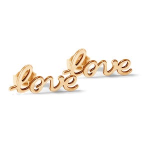 Pair Of Script Love Earrings