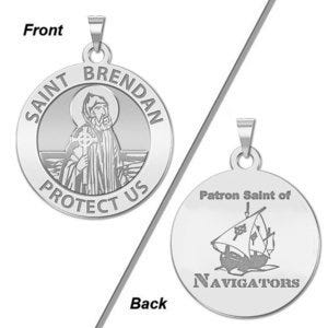 Saint Brendan Double Sided Navigator Round Religious Medal - "EXCLUSIVE"