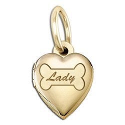 Dog Bone Heart Picture Locket