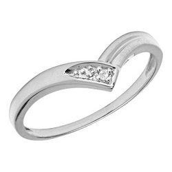 14K Gold Diamond V-Shaped Promise Ring