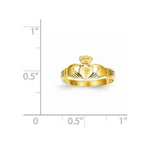 14k Yellow Gold Children's Claddagh Heart Ring