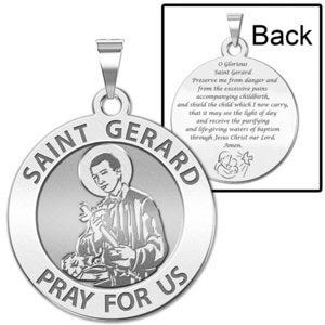 Saint Gerard Round "Expecting Mother" Prayer Double Sided Religious Medal