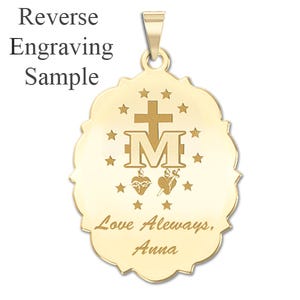Miraculous Medal Scalloped Oval Color "EXCLUSIVE"