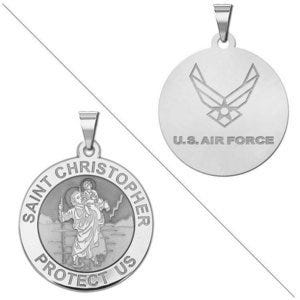 Saint Christopher Doubledside AIR FORCE Religious Medal "EXCLUSIVE"