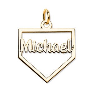 Personalized Cut-out Baseball Homeplate Pendant w/ Name