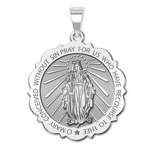 Miraculous Medal Scalloped Round "EXCLUSIVE"