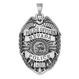 Personalized Nevada Police Badge with Your Rank, Number & Department