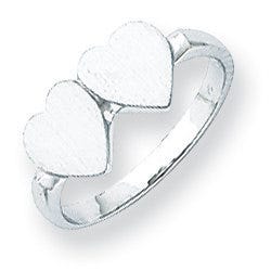 Solid Gold Double Heart Engravable Ring