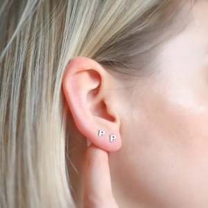 Pair of Initial Stud Earrings