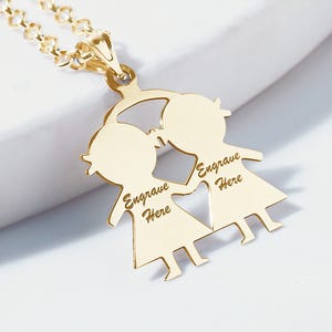 Engravable Two Girls Pendant or Charm