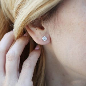 Pair of 5mm April Birthstone Cubic Zirconia Stud Earrings