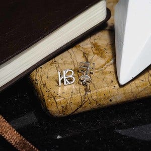 Pair of Intertwined Initial Earrings