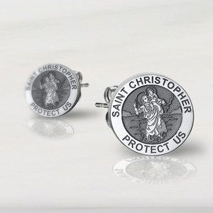 Pair of Saint Christopher Earrings "Protect Us"