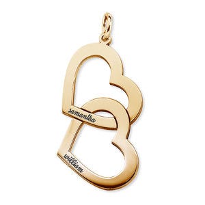 Interlocking Double Heart Name Necklace