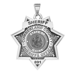 Personalized 7-Point Star Maine Sheriff Badge with Rank, Number & Dept.