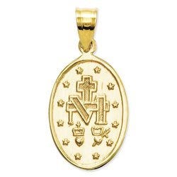 14K Yellow Gold Oval Miraculous Medal