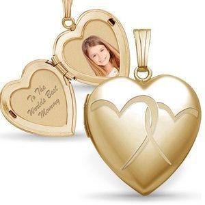 14k Yellow Gold Interlocking Hearts Photo Locket