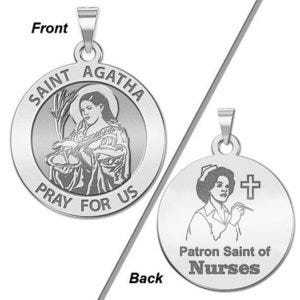 Saint Agatha "Nurse" Round Religious Medal  "EXCLUSIVE"