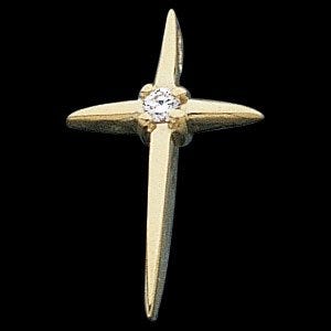 CROSS PENDANT W/RUBY, s.R16185R