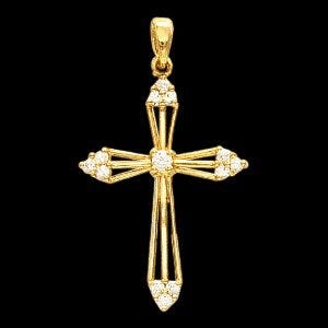 CROSS PENDANT W/DIAMOND , s.R80074S