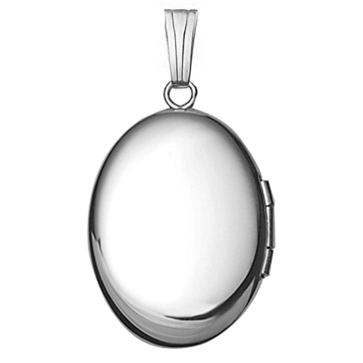 14K White Gold Floral Oval Four Photo Locket