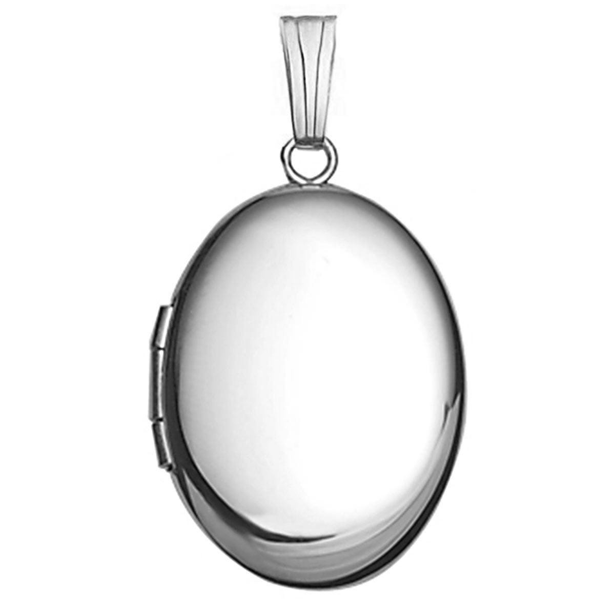 14K White Gold Oval Four Photo Locket