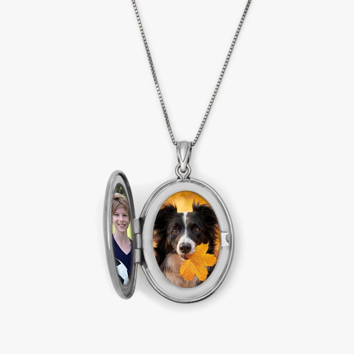 Build Your Own Sterling Silver 2-Picture Oval Locket