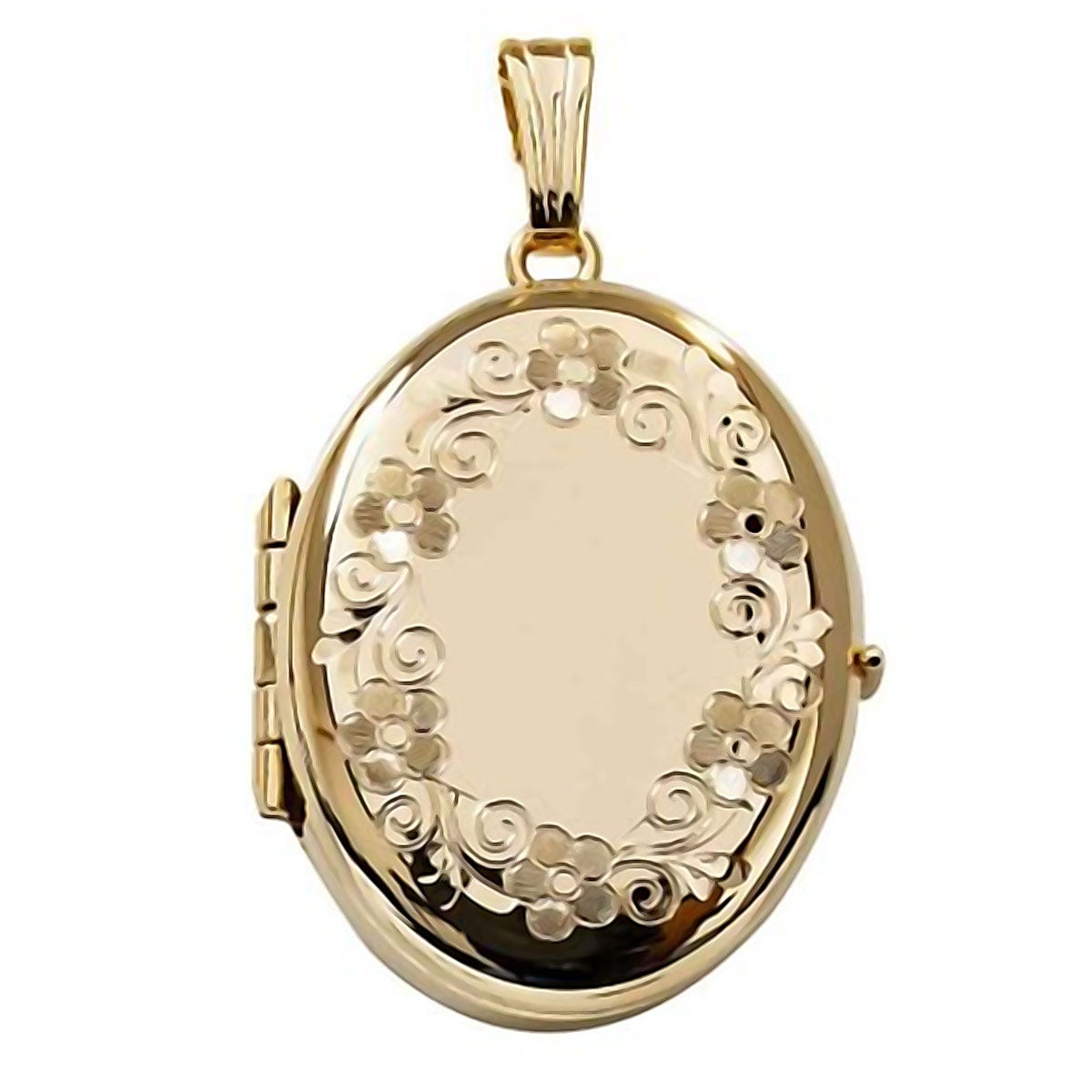 Solid 14K Yellow Gold Oval Four Photo Locket