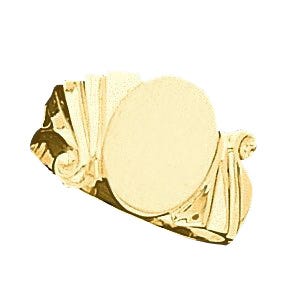 14K Gold Women's Oval Signet Ring