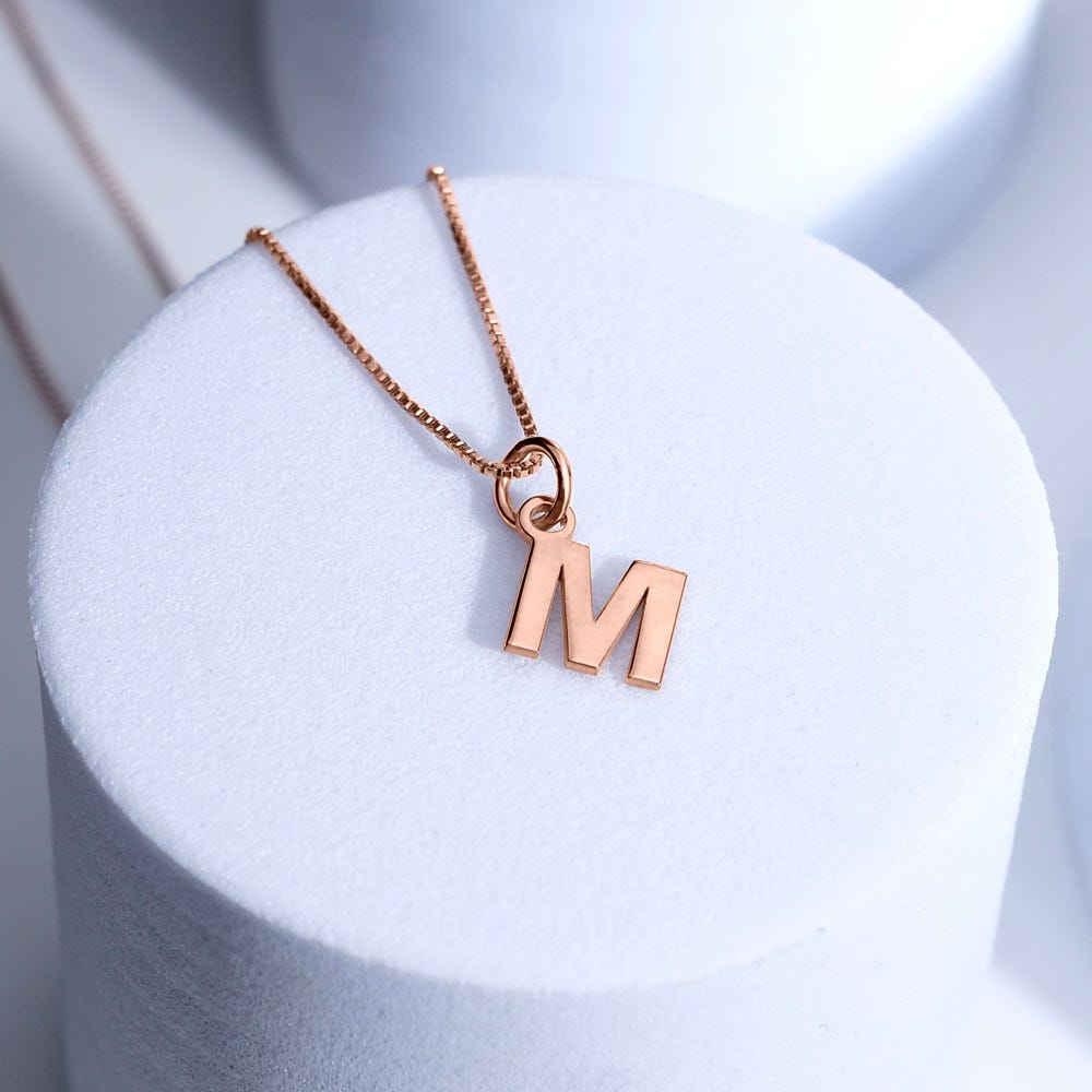 Dainty Initial Block Necklace