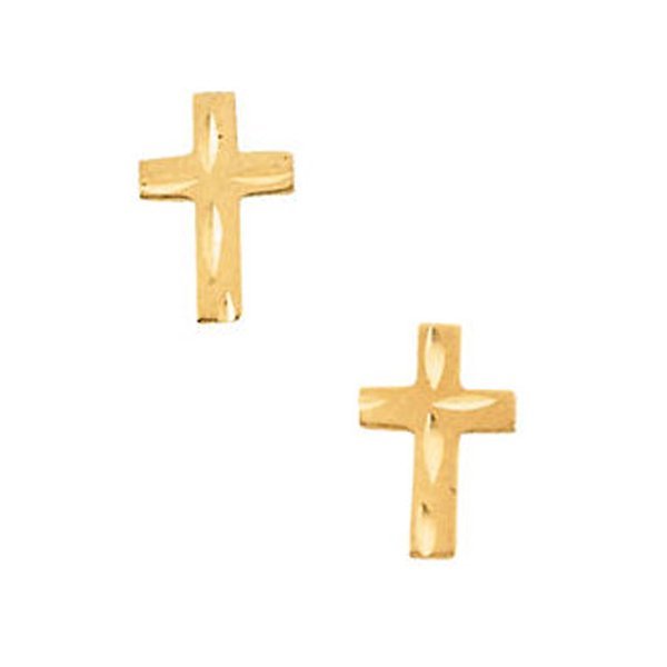 14K Yellow Gold Children's Diamond Cut Earring