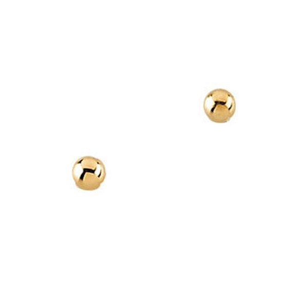 14K Yellow Gold Children's Ball Earring