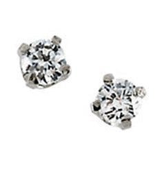 14K Yellow or White Gold Children's Cubic Zirconia Earrings