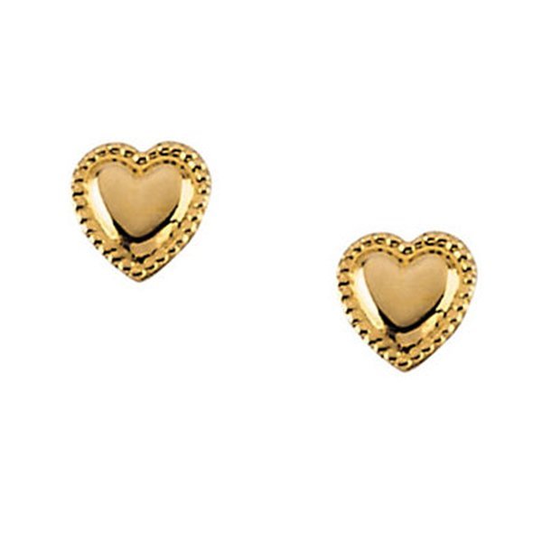 14K Yellow Gold Children's Heart Earring