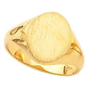 14K Gold Women's Oval Signet Ring