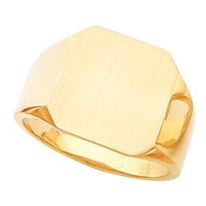 14K Gold Men's Square Signet Ring