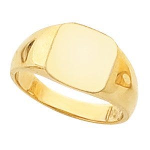 14K Gold Women's Square Signet Ring