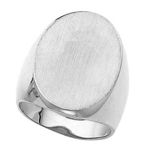 14K Gold Men's Oval Signet Ring
