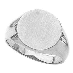 14K Gold Men's Round Signet Ring