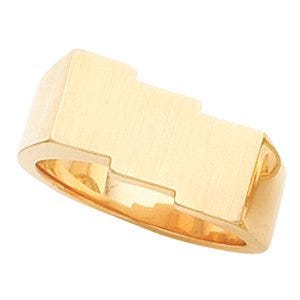 14K Gold Men's 3 Square Signet Ring