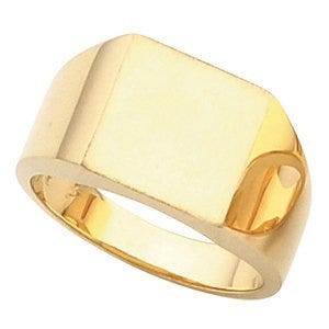 14k Gold Men's Square Signet Ring