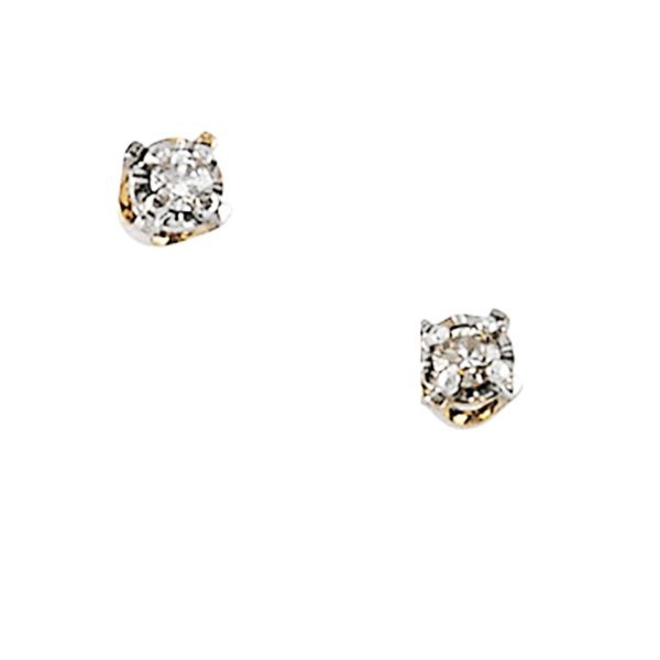 14K Yellow Gold Children's Diamond Earring