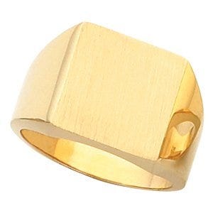 14K Gold Men's Square Signet Ring