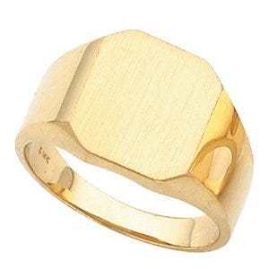 14K Gold Men's Square Signet Ring
