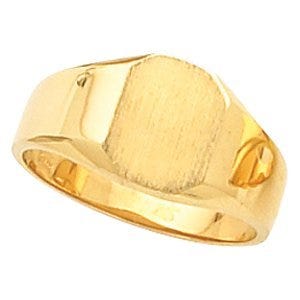 14K Gold Women's Octagon Signet Ring