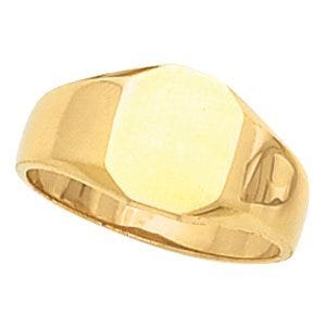 14K Gold Women's Octagon Signet Ring