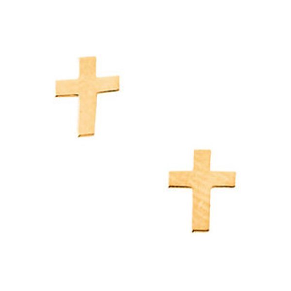 14K Yellow Gold Children's Cross Earring