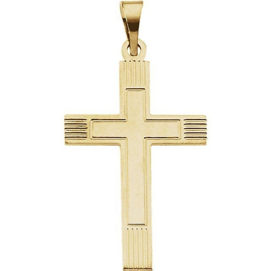 14K Yellow or White Gold Cross Pendant