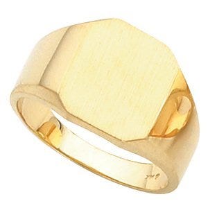 14k Gold Men's Octagon Signet Ring